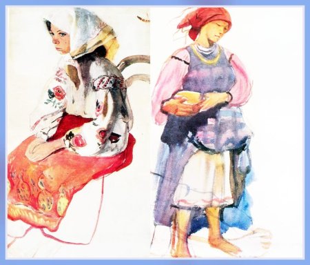 Крестьянка рисунок детский