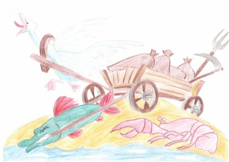 Рисунок к басне Крылова обоз карандашом для срисовки