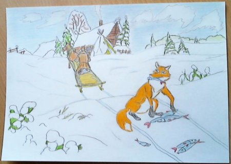 Рисунок на тему Лисичка сестричка и волк