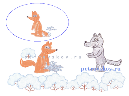 Рисунок к сказке Лисичка сестричка и серый волк