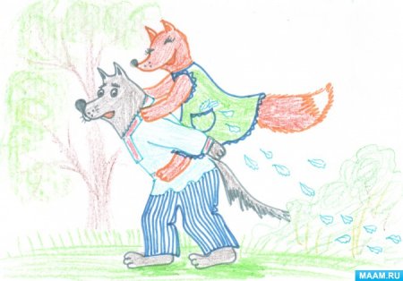 Лисичка со скалочкой раскраска