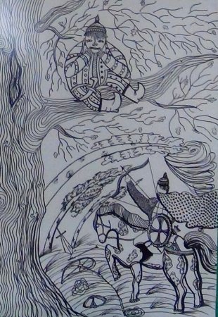 Рисунок к былине Илья Муромец и Соловей разбойник