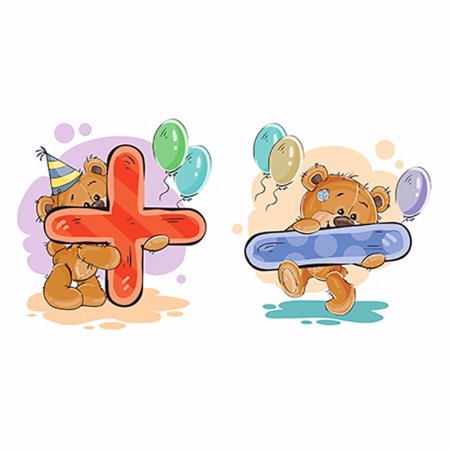 Веселые математические знаки зверей