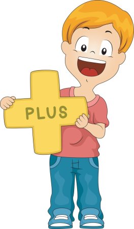 Знак плюс веселый