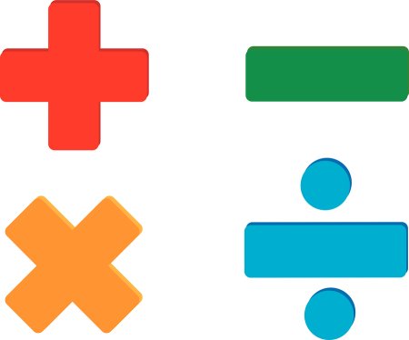 Математические знаки на белом фоне