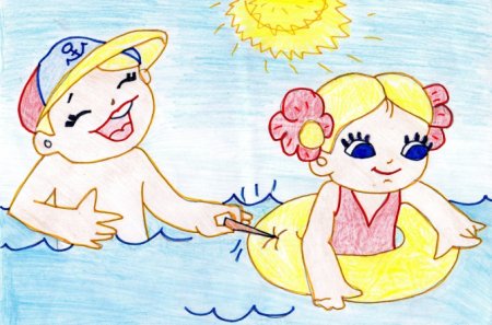 Рисунок на тему безопасность на воде летом