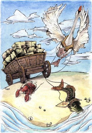 Рисунок на тему басни щука