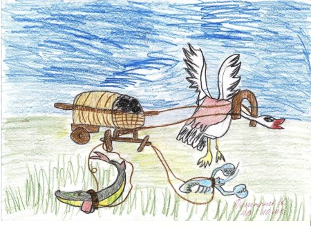 Басня Крылова лебедь