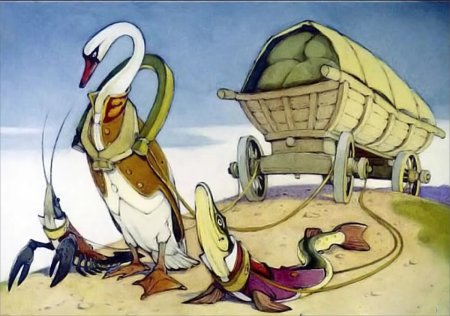 Лебедь и щука