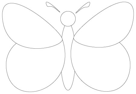 Контур бабочки для аппликации