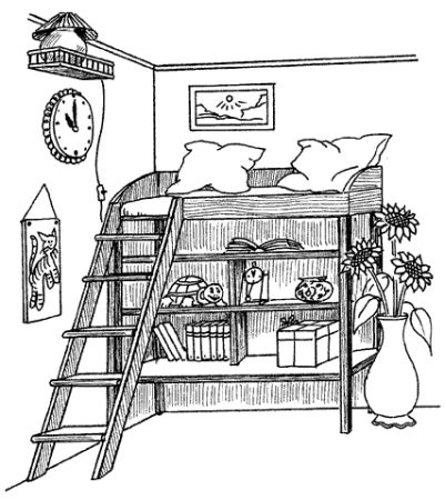 Детская комната раскраска