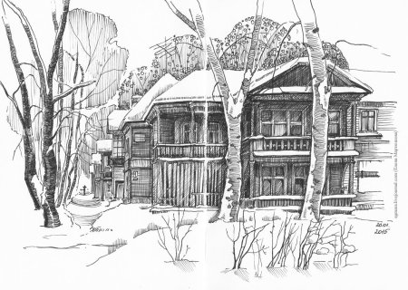 Зарисовки тушью