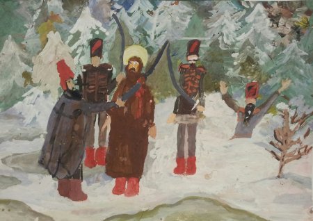 Портрет Ивана Сусанина карандашом