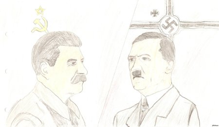 Девушка рисует Гитлера