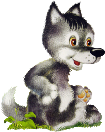 Мультяшный волк на прозрачном фоне