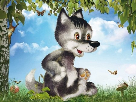 Волчонок мультяшный