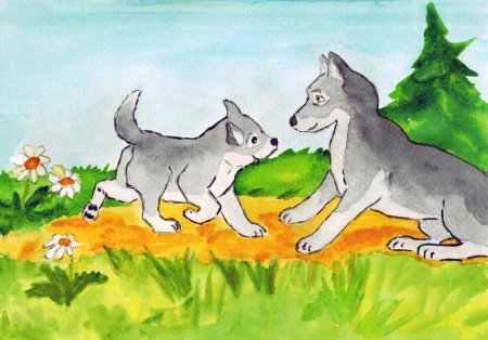 Волчата для рисования