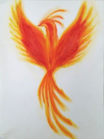 Феникс рисунок красками