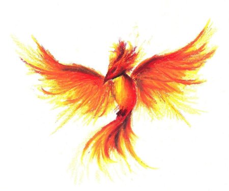 Птица Феникс рисунок детский