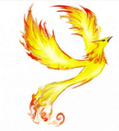 Рисунок золотой Феникс детям