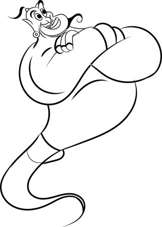 Джин алладин раскраска