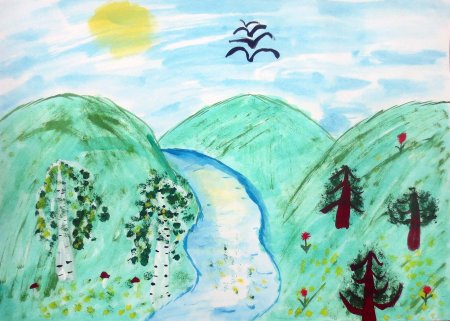 Рисунок природа Урала детский