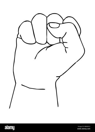 Рука кулак контур