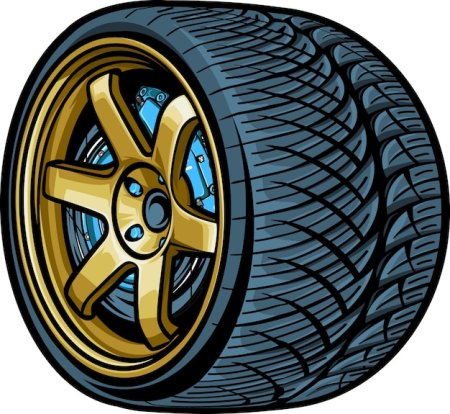 Нарисованное автомобильное колесо