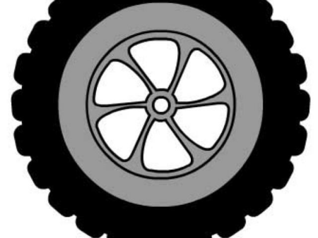 Колесо трактора силуэт