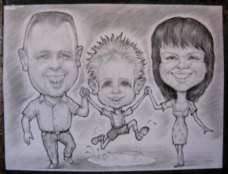 Дружеский шарж карандашом