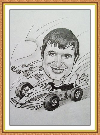 Дружеский шарж черно белый