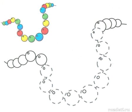 Бусы раскраска для малышей