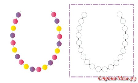 Бусы для мамы рисование