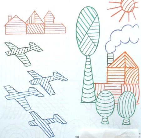 Рисование штрихами для детей