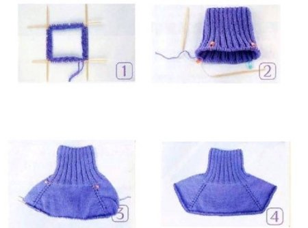 Вязание манишки спицами для детей для начинающих