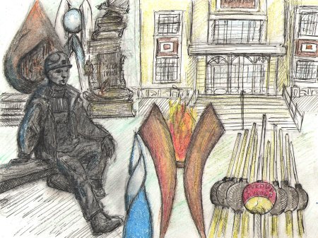 Рисунки города Когалыма нарисованные