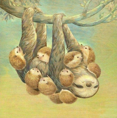 Ленивец живопись