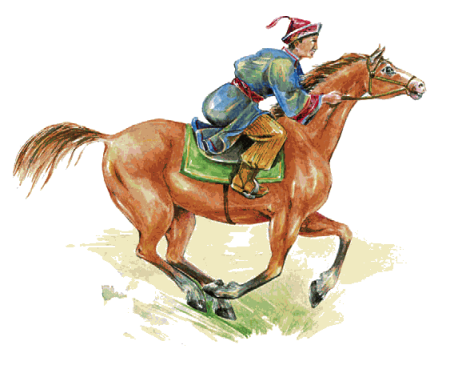 Казахский всадник на коне