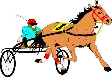 Скачки на конях с телегой