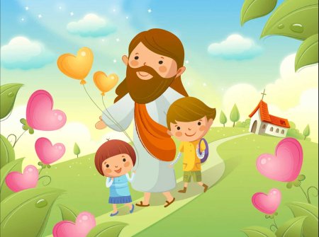 Иллюстрация христианские дети