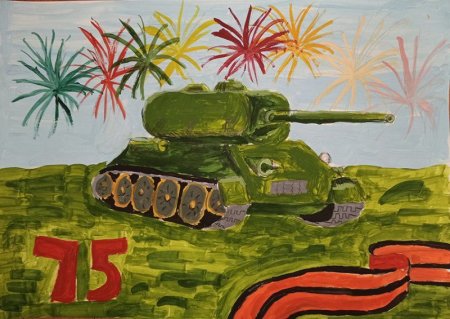 Танк рисунок сбоку детский