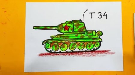 Рисунок танка фломастерами