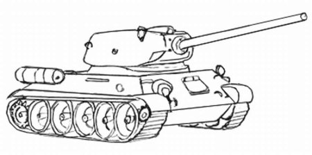 Нарисовать танк т-34