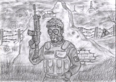 Сталкер ЧАЭС рисунок