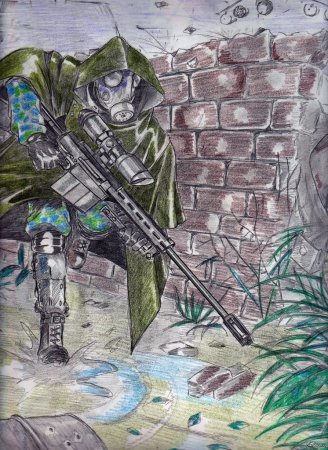 Сталкер арты карандашом монолит