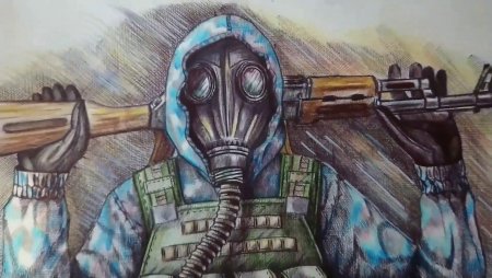 Сталкер для срисовки карандашом