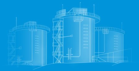 Нефтепродукты резервуары для хранения вектор