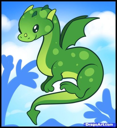Дракон для рисования для детей
