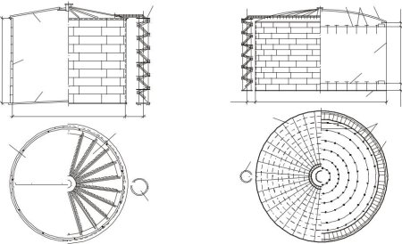 Схема седловой опоры горизонтального резервуара