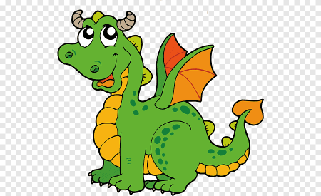 Дракон для детей на прозрачном фоне